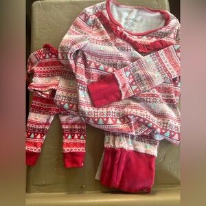 American Girl Red and Pink Kids Pajama Set